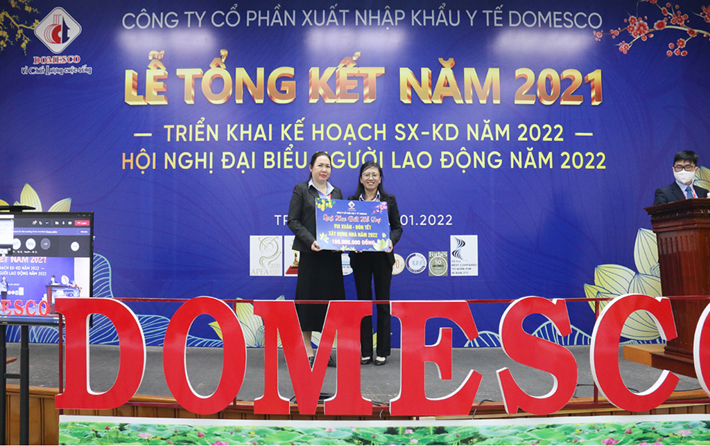 DOMESCO TỔ CHỨC LỄ TỔNG KẾT HOẠT ĐỘNG NĂM 2021 VÀ HỘI NGHỊ ĐẠI BIỂU NGƯỜI LAO ĐỘNG NĂM 2022
