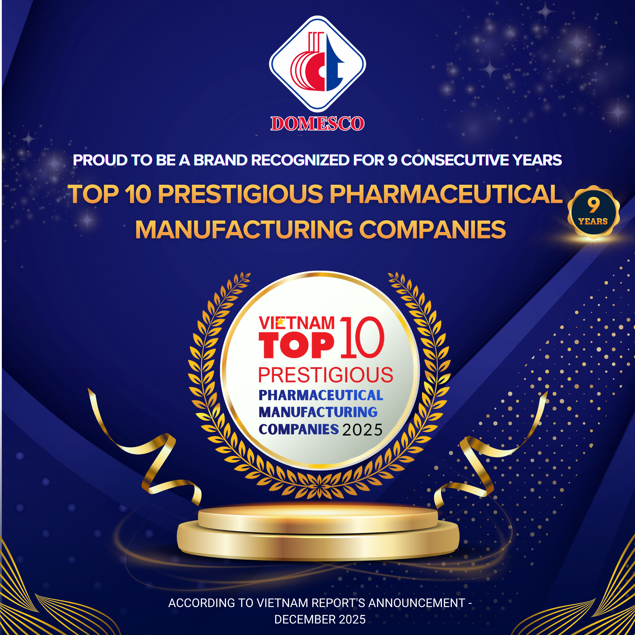 DOMESCO – KHẲNG ĐỊNH THƯƠNG HIỆU UY TÍN TRÊN THỊ TRƯỜNG DƯỢC VIỆT NAM