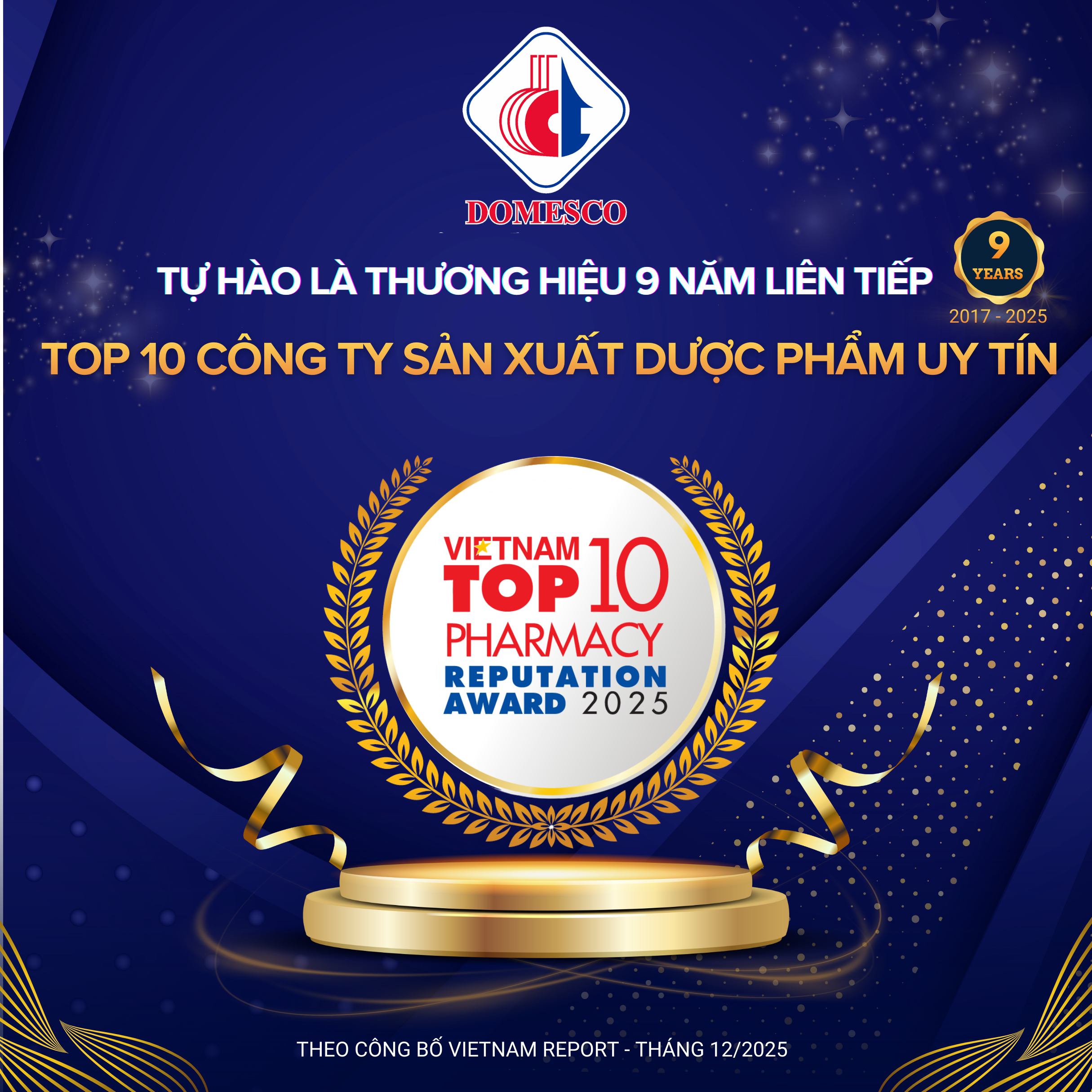 DOMESCO – KHẲNG ĐỊNH THƯƠNG HIỆU UY TÍN TRÊN THỊ TRƯỜNG DƯỢC VIỆT NAM