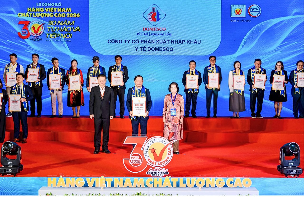 DOMESCO – DẤU ẤN 28 NĂM LIÊN TIẾP ĐƯỢC NGƯỜI TIÊU DÙNG BÌNH CHỌN HÀNG VIỆT NAM CHẤT LƯỢNG CAO