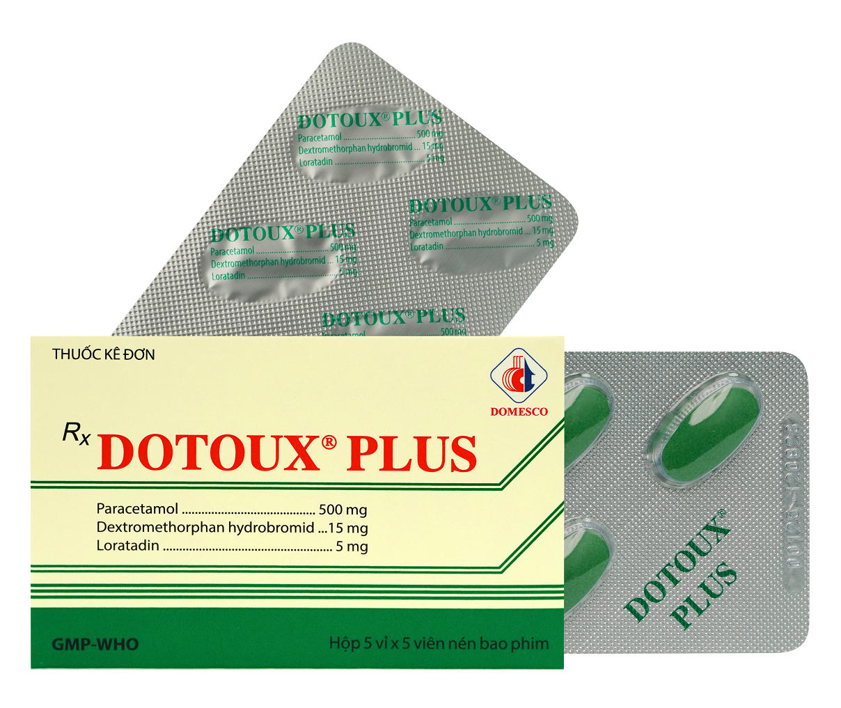 DEXTROMETHORPHAN 15MG (XANH LÁ NHẠT - NGÀ)